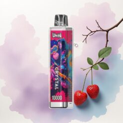 Uwin Crystal 10000 Puffs Eper Áfonya Cseresznye RGB fény 650mAh 0.8 Ohm hálótekercs 18ml nikotinmentes