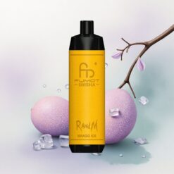 RandM Fumot Shisha 10000 Puffs Mangó Jég LED Mesh Coil 0.6ohm 0.5% Nicotine