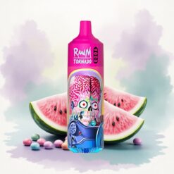 RandM Fumot Tornado 9000 Puffs Görögdinnye Skittles 850 mAh Mesh Coil